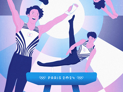 Paris 2024 Olympics Art: Day 3 art artistic design digital games graphic gymnastic illustration japan olympics paris paris2024 poster sport