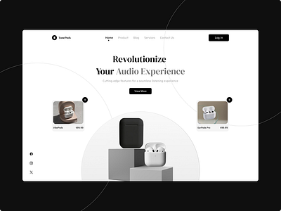 Earpods Landing Page Banner dribbble mobile design product design ui ux web design