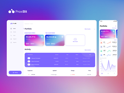 ProxiBit Dashboard Design dashboard design minimal mobile ui web