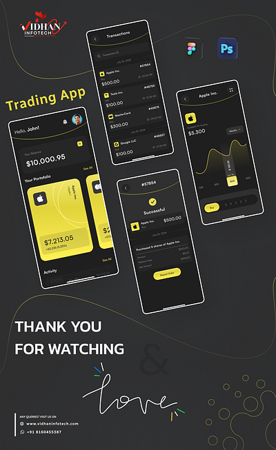 Trading App 2024 app charts concept design figma insight investment mobileapp portfolio trading ui