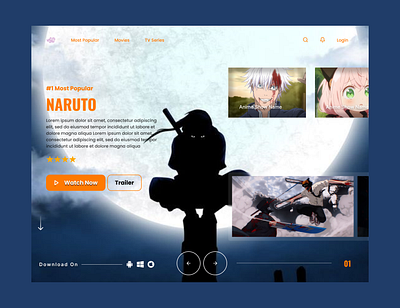 ANIME WEBSITE LANDING PAGE anime animeui animeweb design designinspiration digitaldesign dribble figma illustration landingpage ui uidesign userexperience ux webdesign