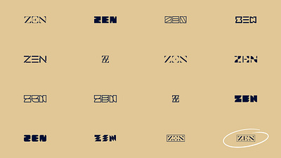 ZEN Sketches branding clean design freehand grid identity lettering logo minimal sketches type