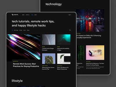 Blog concept blog dark design figma ux web