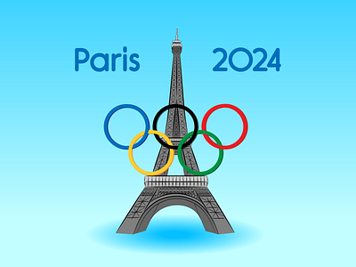 Paris 2024 Olympic Games 2024 eiffel tower france graphic design olympic games olympic games design olympic rings olympics paris sport vector illustration