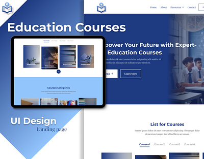 Education Courses Landing Page UI Design figma landing page ui