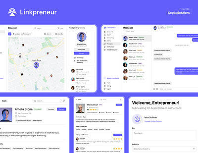 Linkpreneur app branding development entrepreneur figma graphic design marketing mentor networking software technology ui ux web website