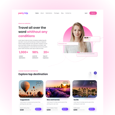 Party trip branding graphic design ui