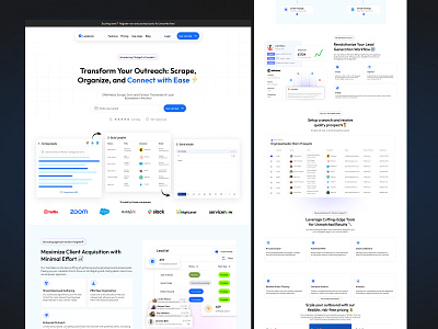 Lead scraping - Landing page design branding design illustration mobile app ui ui design uiux design ux website design website redesign