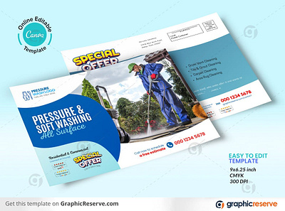 Pressure Washing EDDM Mailer Postcard Layout Canva canva cleaning service postcard canva eddm postcard cleaning service canva template cleaning service eddm postcard direct mail eddm canva template exterior home cleaning home cleaning pressure washing eddm mailer pressure washing eddm postcard