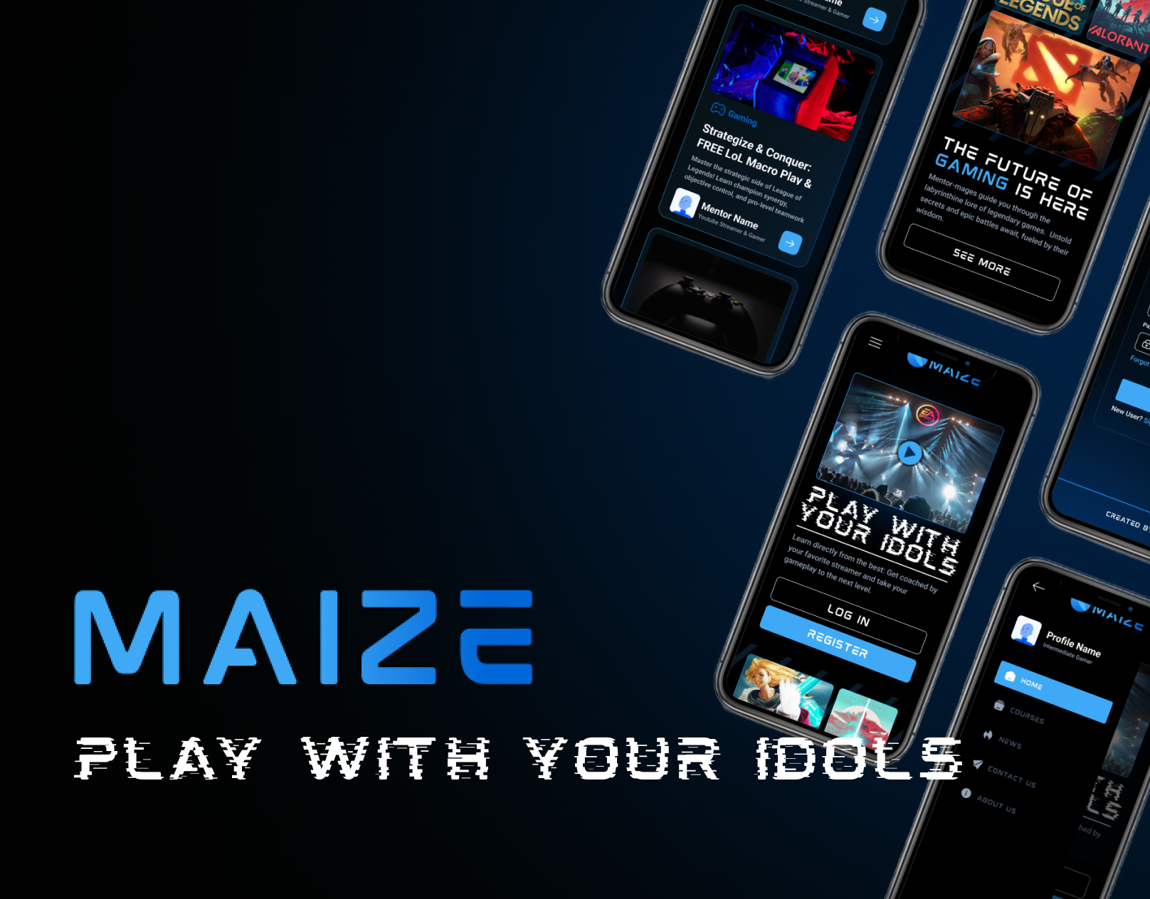 MAIZE | Gaming Platform | Courses blue courses gaming gaming course mobile stream