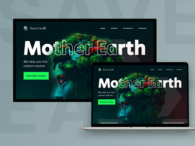 Save Earth branding logo typography ui uikit ux