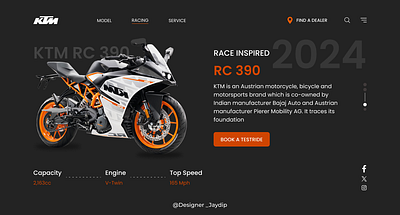 Sport Bike Landing Page ui ux