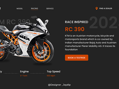 Sport Bike Landing Page ui ux