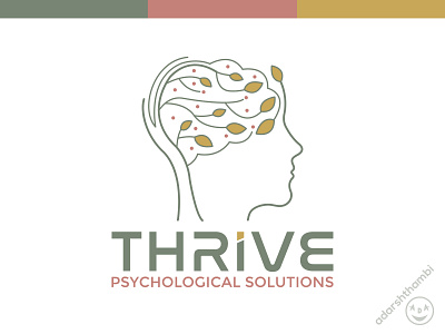 Logo design for Thrive Psychological Solutions. branding design graphic design illustration logo logo designer india logo designer kerala mind psychologist psychology vector wellness