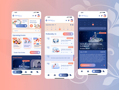 TerraPsy - Mobile application of the network of psychologists app mobile design ui ux web design