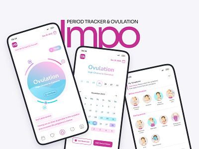 Impo - Period Tracker App / Product Design (UI/UX) app app design lifestyle period tracker product design ui ui design ux ux design