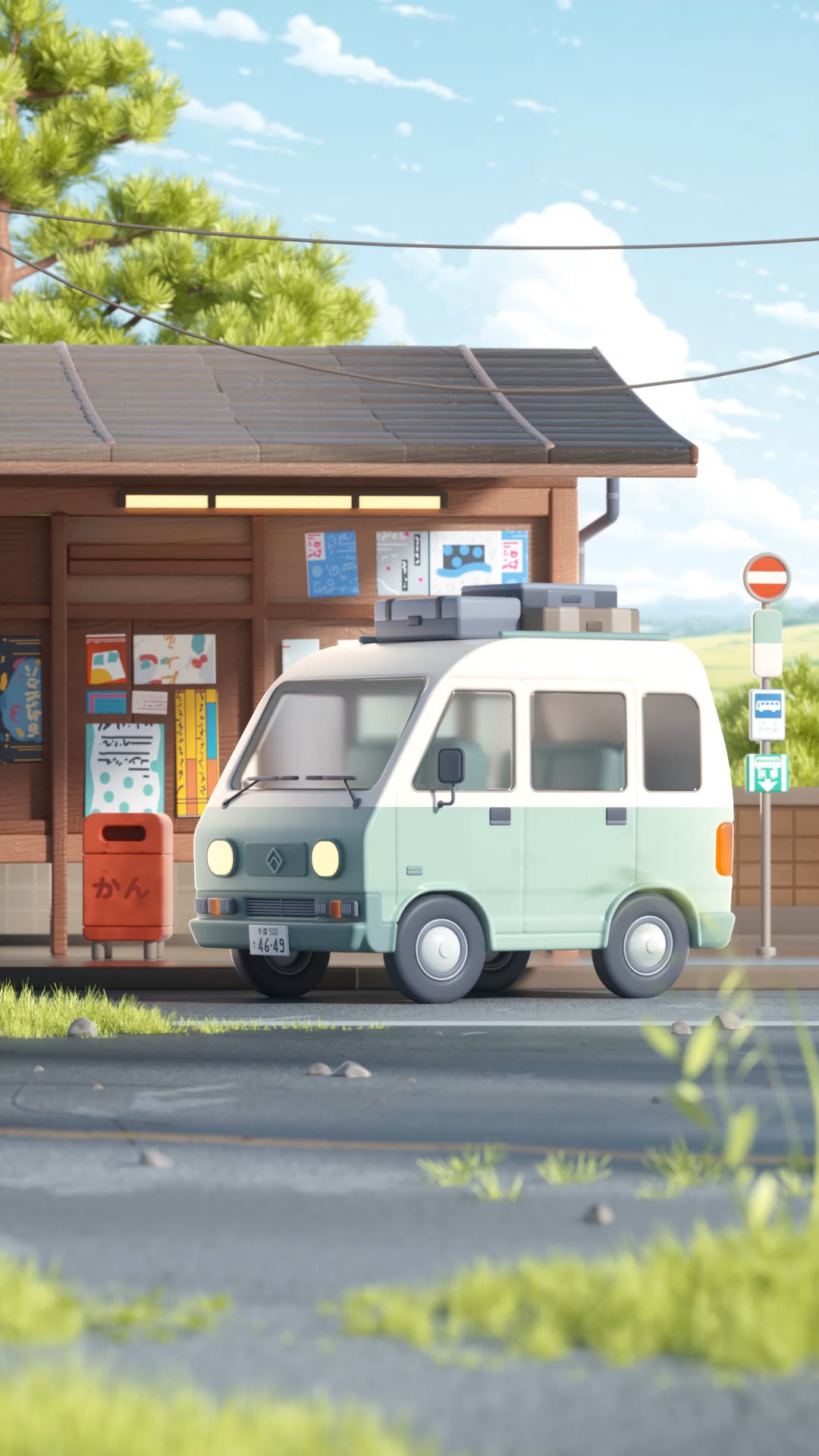 3D Van Summer 2d 3d colors design illustration landscape shape van