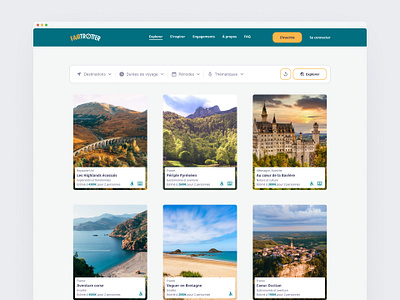 Fairtrotter, low-carbon travel agency - Web app app booking design eco eco friendly low carbon tourism travel agency ui ux web