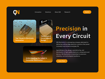 QN Electronics - Homepage Hero Section design graphic design web design