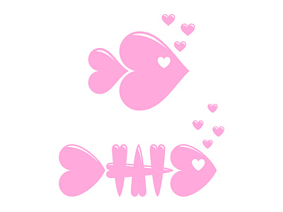 Multenzo - Multipurpose Pink Heart Fish and Fish Bone print
