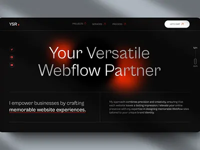 Dark Mode Exploration for YSR Studio branding design ui ux web design web development webflow