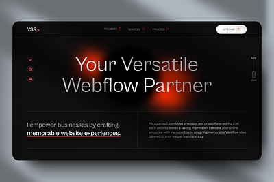 Dark Mode Exploration for YSR Studio branding design ui ux web design web development webflow