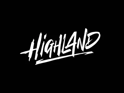 Highland apparel brand branding calligraphy clothing graphic design l lettering logo logotype
