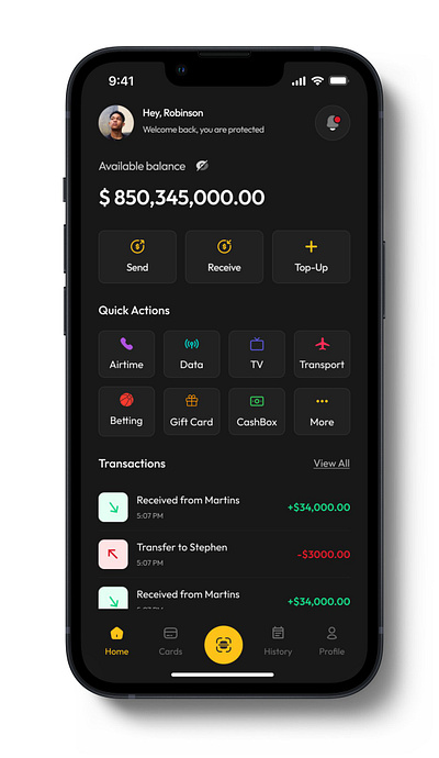 Fintech mobile app. ui design