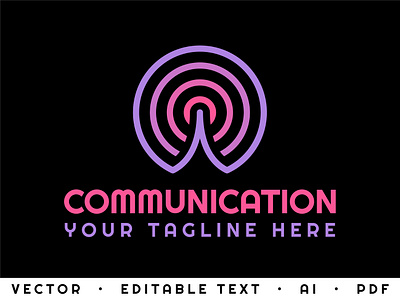 Loginea – Communication Logo Template in Vibrant Colors virtual