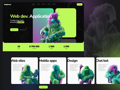 Web app development studio design, Cyber creative AI acid black branding creative cyberpunk design graphic design monster pink studio typography ui website