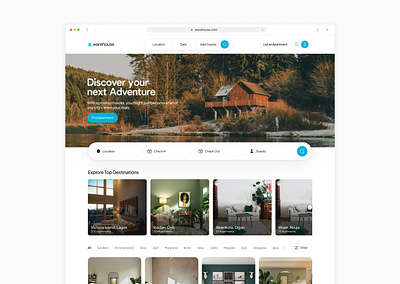 Warehouse Apartment - Hero Section air bnb apartment design real estate ui ui design ux ux design