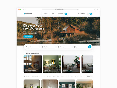 Warehouse Apartment - Hero Section air bnb apartment design real estate ui ui design ux ux design