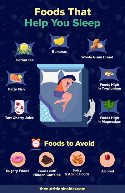 Foods That Help You Sleep Infographic foods graphic design infographic lifestyle sleep