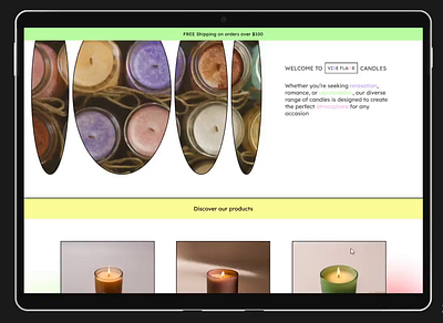 Candles shop Landing page design landing page ui web design