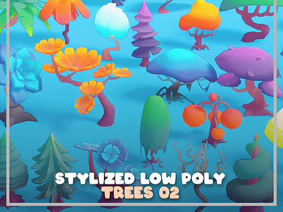 Stylized Low Poly Trees 02 3d 3dmodeling b3d blender blender3d cartoon illustration low poly lowpoly trees