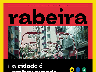 Rabeira architecure big type bold design illustration landing page motion graphics orange red ui urbanism walk webdesign yellow