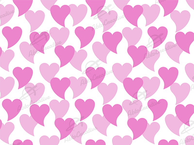 Lovely Hearts Pattern with White Background girly