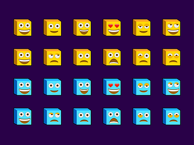 Cube Game Icons 2d design game icon iconography icons smileys ui