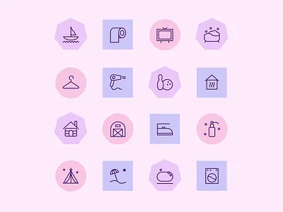 Hotel Icons airbnb app design holiday hotel icon design icons mobile ui web