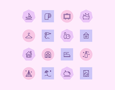 Hotel Icons airbnb app design holiday hotel icon design icons mobile ui web