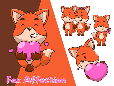 Fox Affection 🦊❤️ fox love illustration