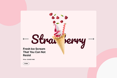 Ice Scream Menu 3d graphic design ui