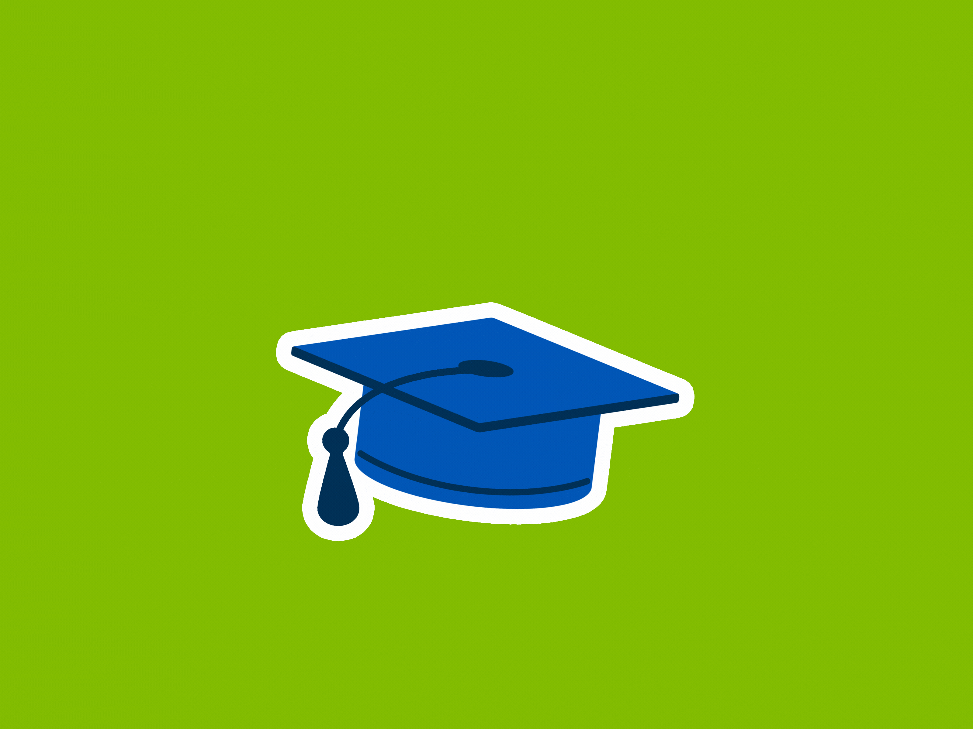 Eco - Grad Cap after effects animation blue branding design education fun graduation green modern mograph motion graphics playful school social media sticker student tassel training university