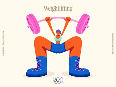 Weightlifting illustration illustrationathlete illustrator miguelcm olympics people sports weightlifting