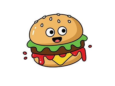 A funky burger! animation burgermerch character cute design foodface foodie fun hamburger hamburgerlovers illustration illustrator kawaii vector