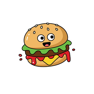A funky burger! animation burgermerch character cute design foodface foodie fun hamburger hamburgerlovers illustration illustrator kawaii vector
