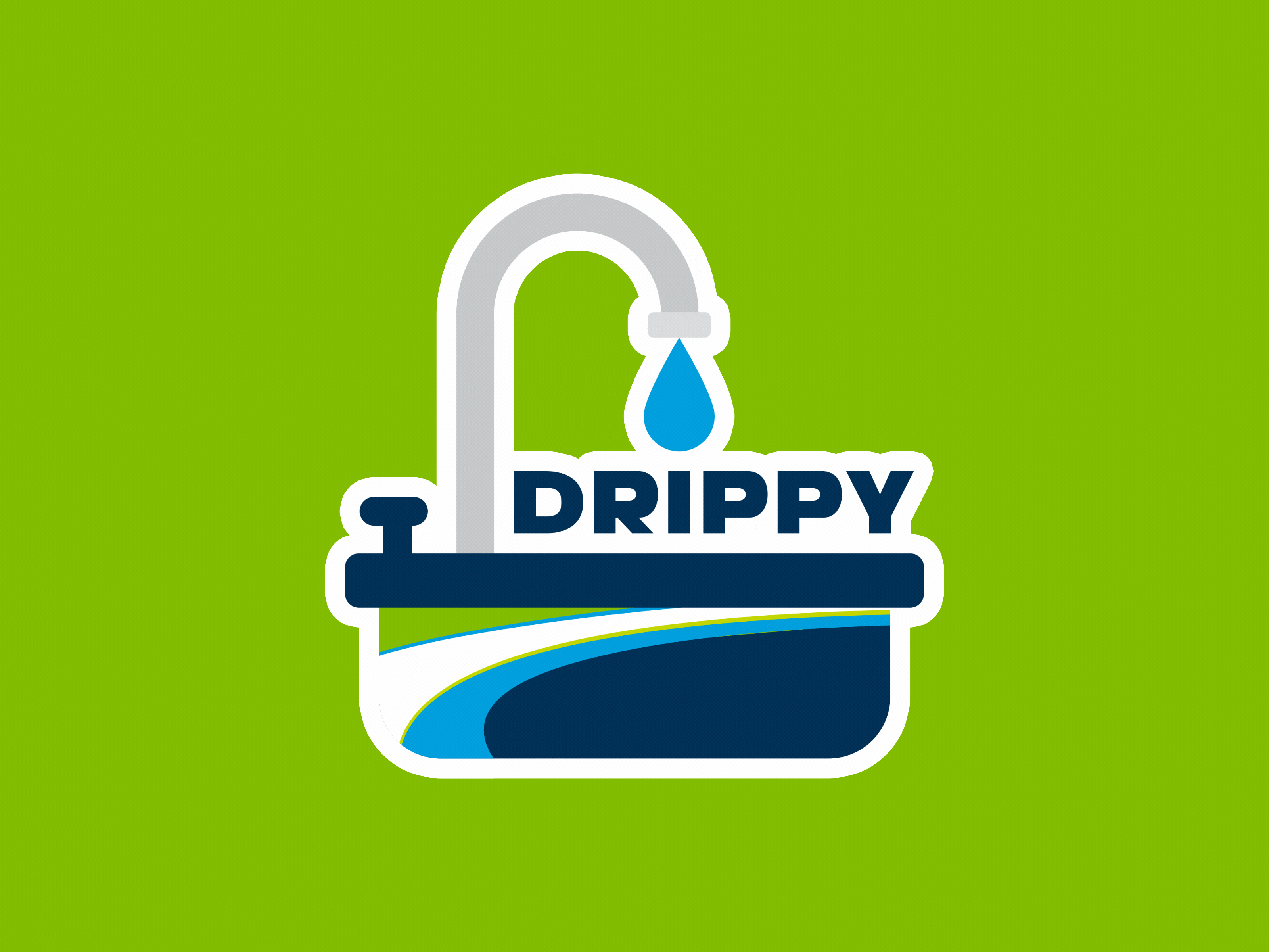Eco - Drippy animation bathroom brand branding curve drip drippy droplet eco faucet fun kitchen motion graphics plumbing scale sink sticker text typography water