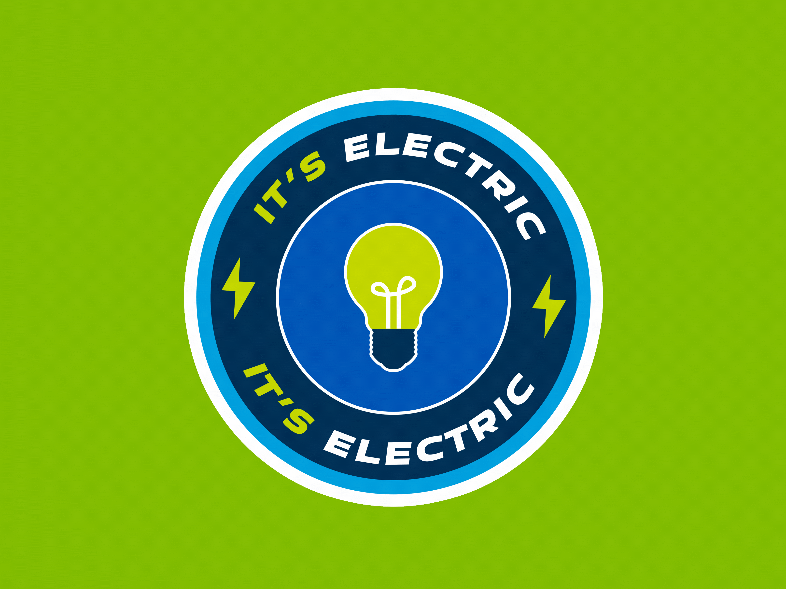 Eco - Electricity animation blue brand branding design electrician electricity fun green idea its electric lightbulb lightning bolt modern mograph motion graphics pulse seal spin typography