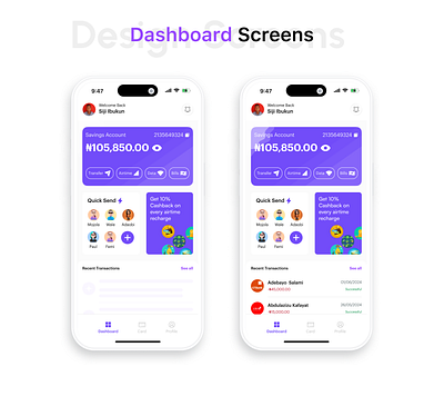 Fintech Mobile App animation banking dashboard finance fintech interaction design mobile app mobile ui onboarding onboarding screen prototyping receipt receive money splash screen transfer money