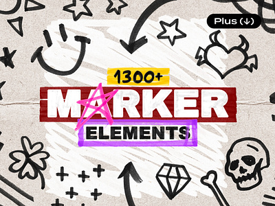 1300+ Marker Elements 90s circles clipart doodles download elements graphics hand drawing hand drawn lines marker patterns pixelbuddha png retro scribbles shapes squares vintage y2k
